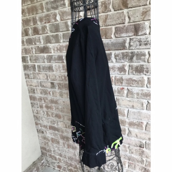 Mango Bay Beaded Black Blouse Cocktails Cruise - Picture 5 of 8